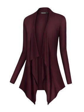 Women's Drape Front Open Cardigan Long Sleeve Irregular Hem